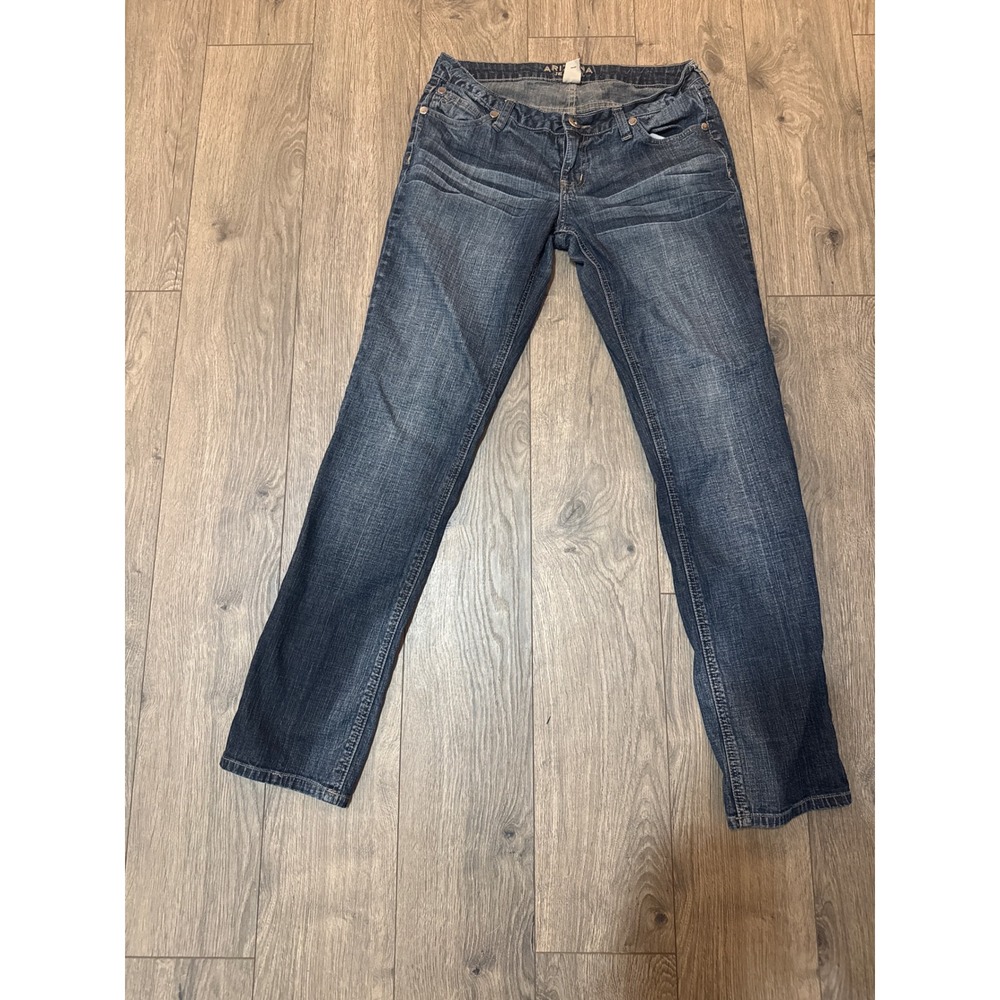 Arizona Jean Co Womens Size 9 Dark Wash Straight Leg Stretch Denim Jeans RN93677